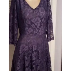 248a Tahari Arthur S Levine womens size 6 lace dress floral lined 3/4 sleeve